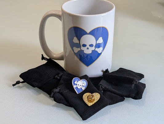 LAPEL PIN  -- Heart and Skull; Ride or Die Dem (RODD) LAPEL PIN